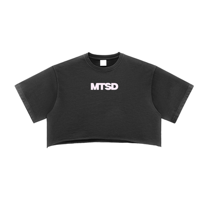 Adult Cropped Raw Edge Tee