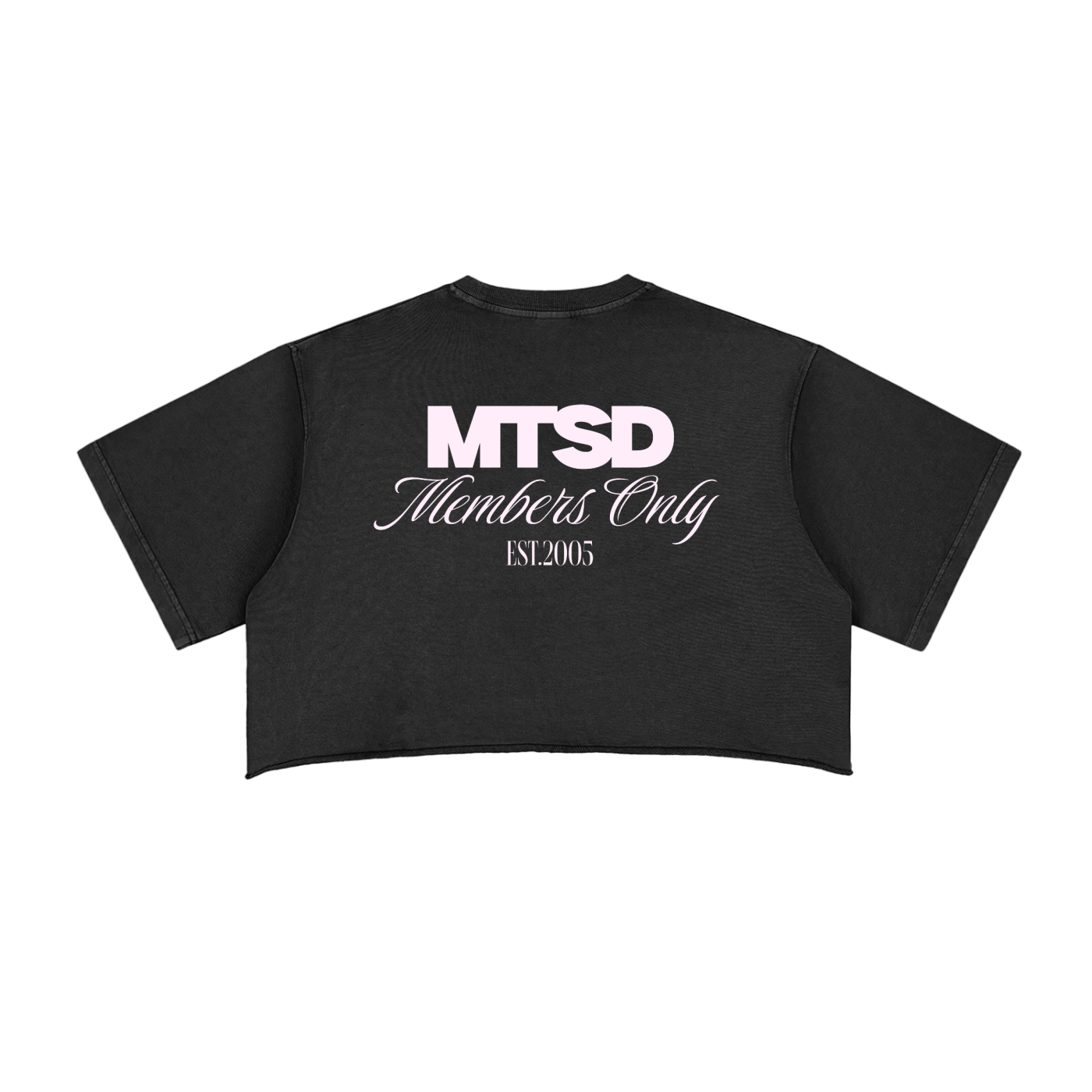 Adult Cropped Raw Edge Tee