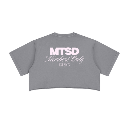 Adult Cropped Raw Edge Tee